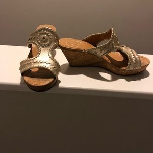 Jack Rogers metallic wedges